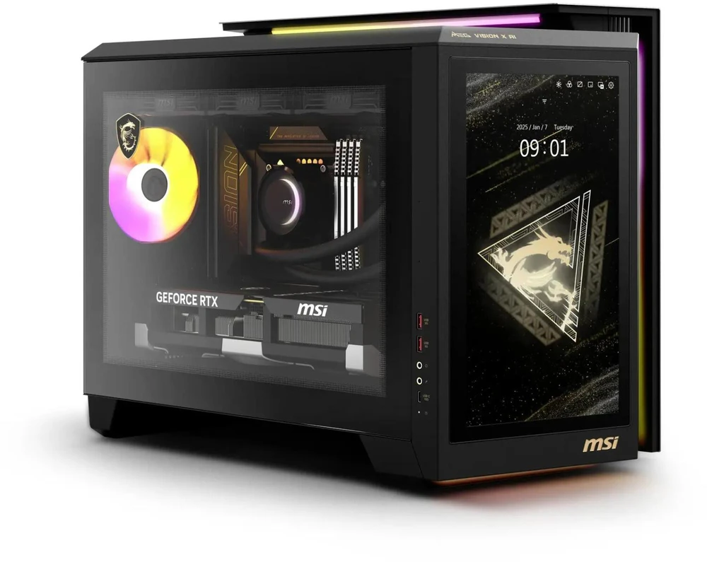 MSI MEG Vision X AI 2NVV7-009AT stacionarus kompiuteris su Intel Core 7 ULTRA 7 265K procesoriumi, 32 GB DDR5 RAM, 1 TB M.2 SSD, GeForce RTX 5080 (16 GB GDDR6X) vaizdo plokšte, Windows 11 Home