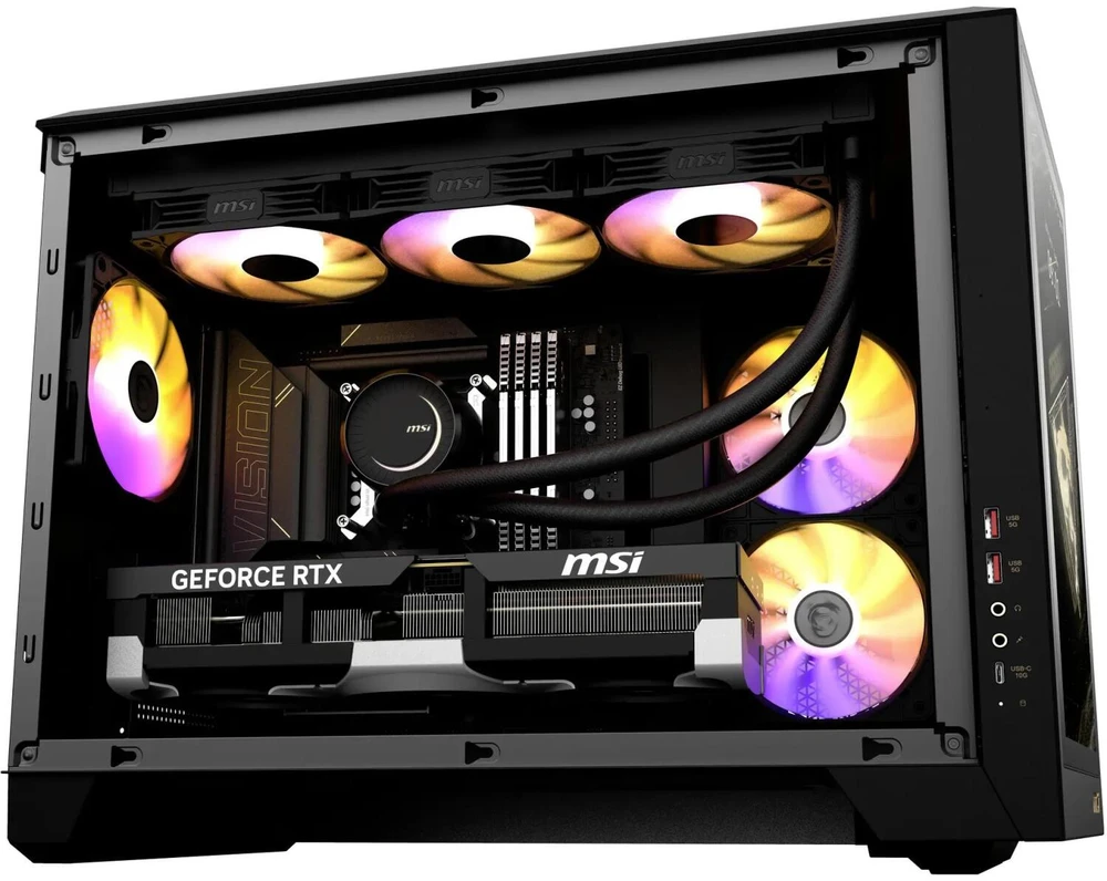 MSI MEG Vision X AI 2NVV7-009AT stacionarus kompiuteris su Intel Core 7 ULTRA 7 265K procesoriumi, 32 GB DDR5 RAM, 1 TB M.2 SSD, GeForce RTX 5080 (16 GB GDDR6X) vaizdo plokšte, Windows 11 Home