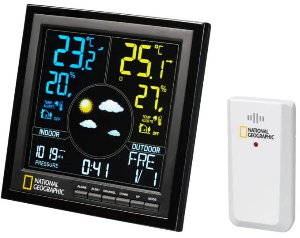 Meteorologinė stotis, spalvotas LCD ekranas, NATIONAL GEOGRAPHIC
