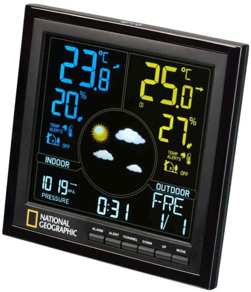 Meteorologinė stotis, spalvotas LCD ekranas, NATIONAL GEOGRAPHIC