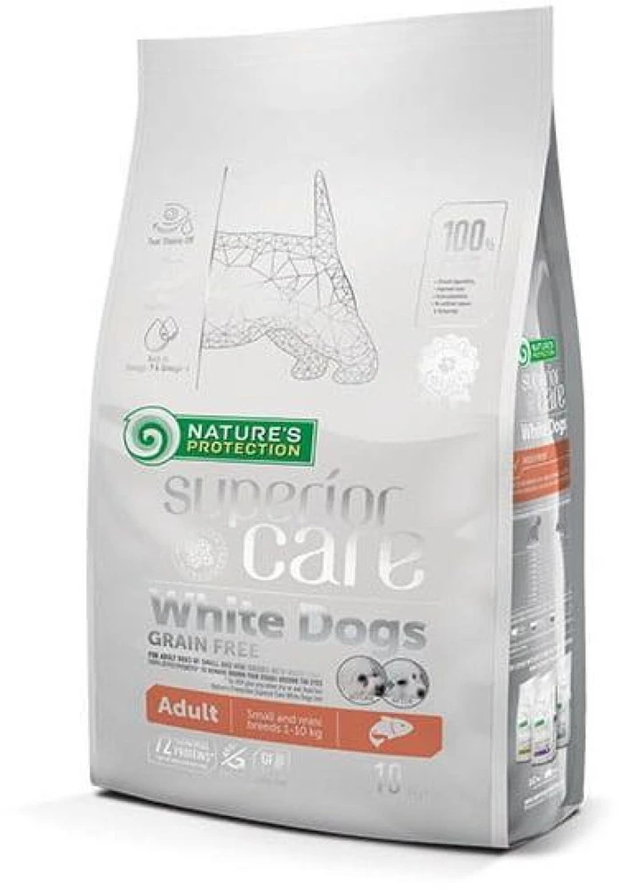 NATURE'S PROTECTION Superior Care Baltas Dogs begrūdis Junior Small Białoryba - sausas maistas šuniukams - 10 kg