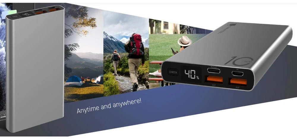 Navitel | Portable Charger | PWR10 AL Sidabrinis | USB-A, USB-C | Lithium-ion