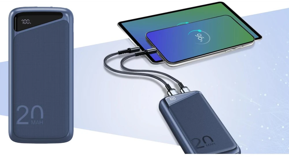 Mėlynas 20000 mAh powerbankas Navitel PWR20 MX