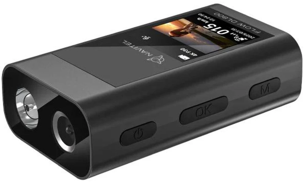 NAVITEL FLOW DL800 4K HDR GPS dviračio vaizdo registratorius su 430lm dviračio žibintu