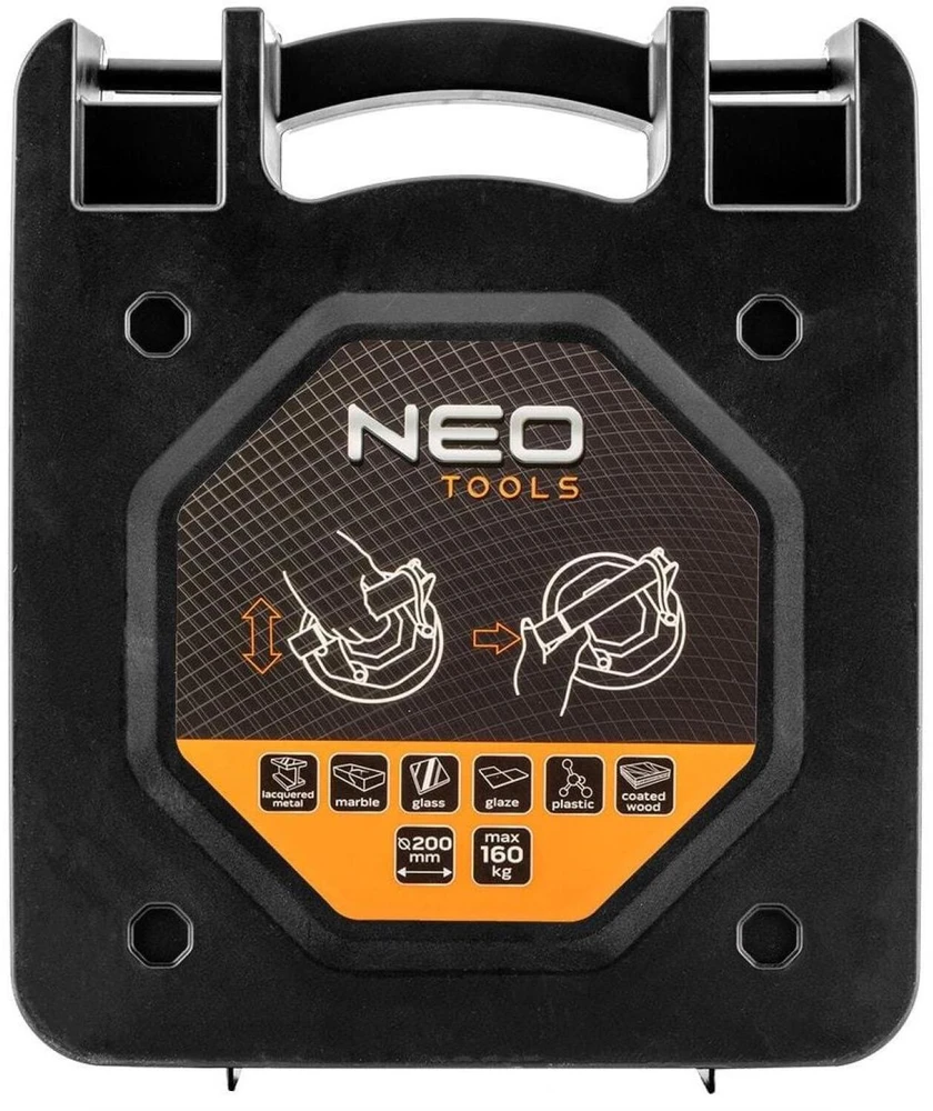 Neo Tools Przyssawka Vakuuminis siurbimo puodelis su pompa, plytelėms ir stiklui, 160 kg, dėkle