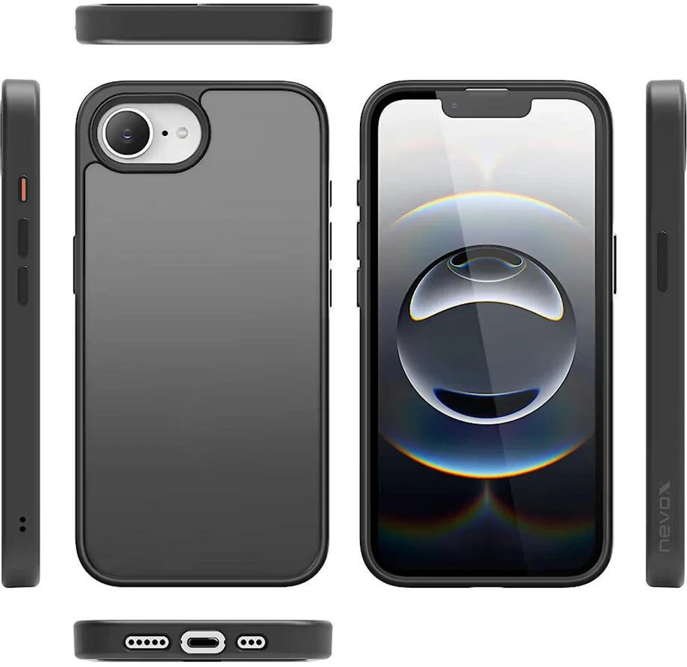 Dėklas Nevox išmaniojo telefono aksesuaras StyleShell Invisio 2501, juodas, iPhone 17e/16e