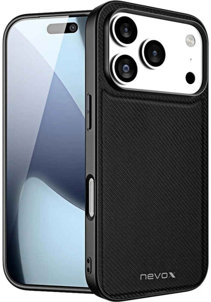 Dėklas Nevox StyleShell NYLO - iPhone 17/18 Pro, juodas