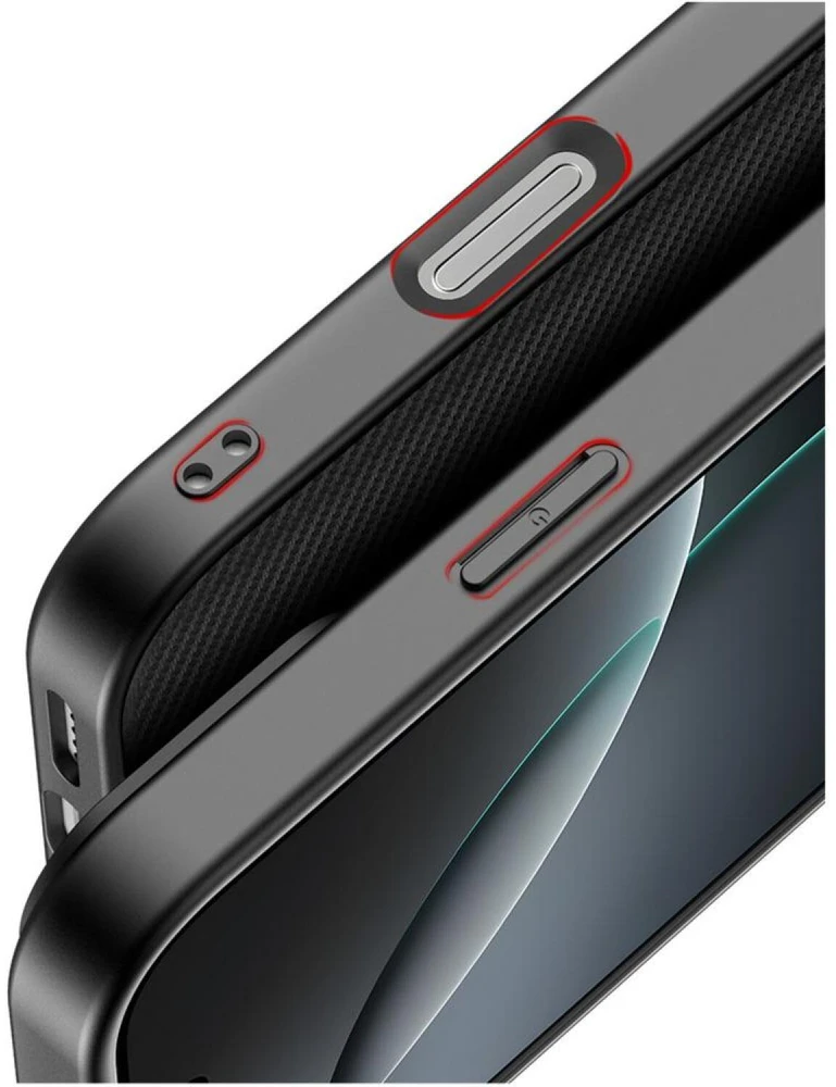Dėklas Nevox StyleShell NYLO 2529, juodas, iPhone 17 Pro Max / iPhone 18 Pro Max, polikarbonatas, TPU, nailonas, atsparus smūgiams