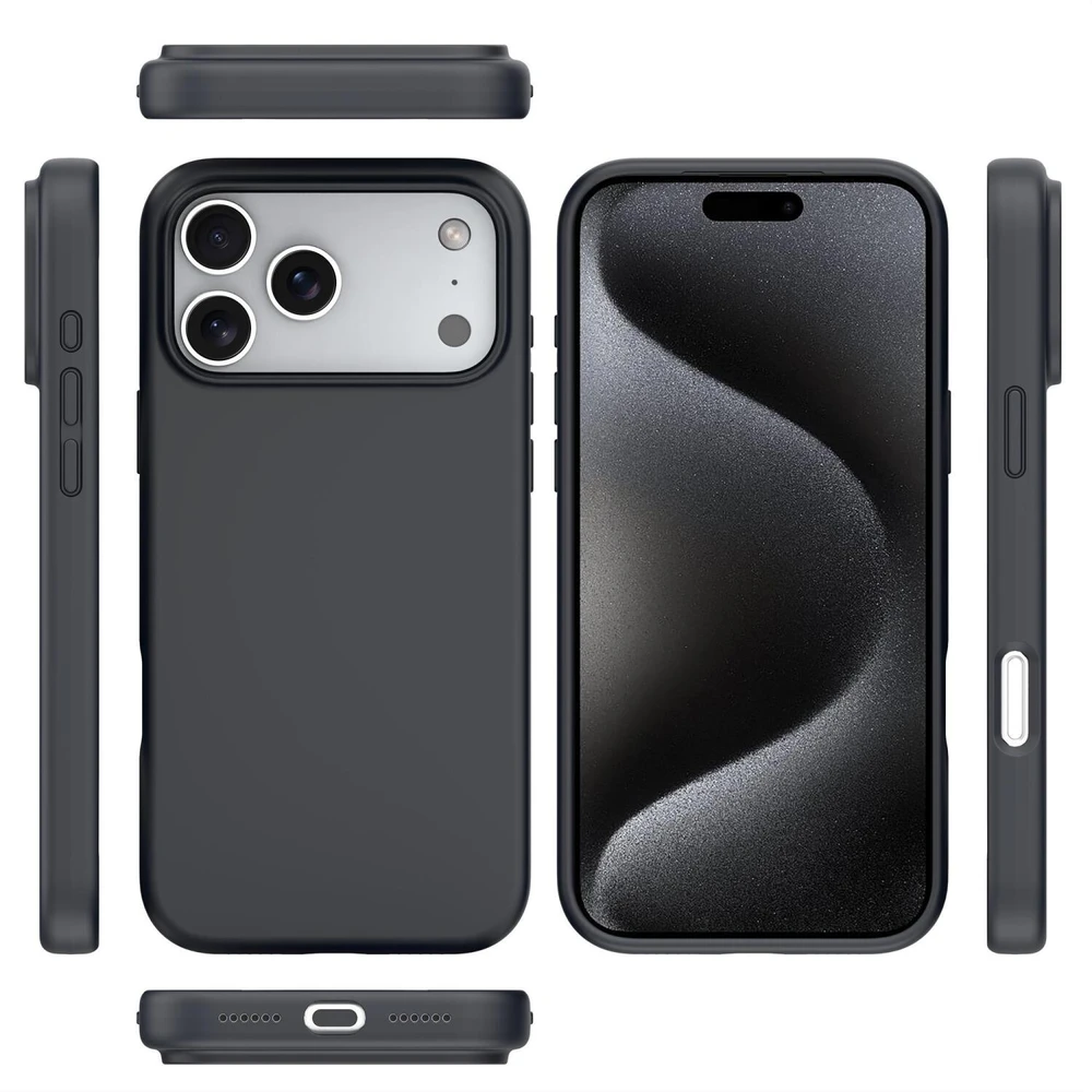 Nevox StyleShell SHOCK 2537, telefono dėklas, juodas, iPhone 17 Pro Max, suderinamas su MagSafe, polikarbonatas, silikonas