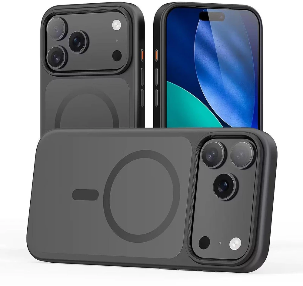 Nevox telefono dėklas StyleShell INVISIO 2545, juodas, iPhone 17 Pro Max, suderinamas su MagSafe