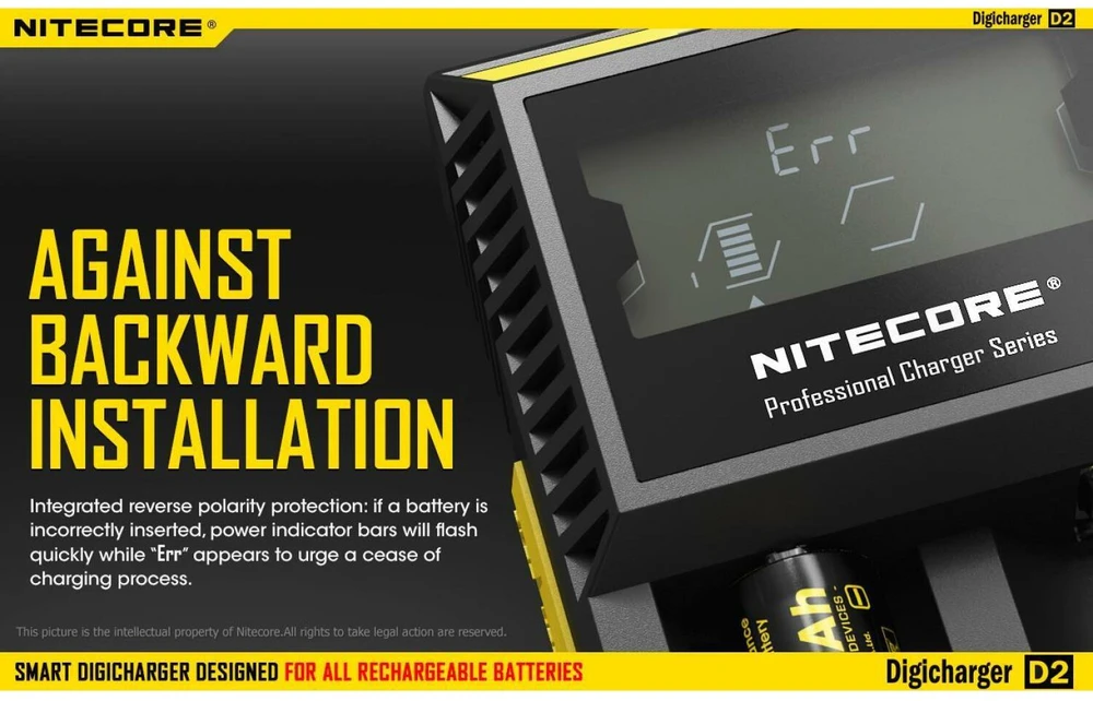 Nitecore Digicharger D2 EU Baterijų įkroviklis