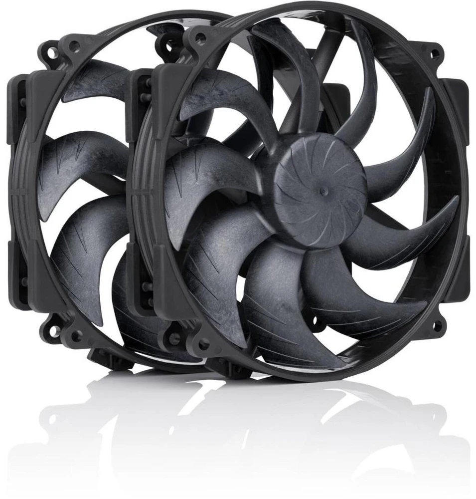 Noctua NF-A14X25r G2 PWM Sx2-PP chromax.juodas fan, LCP – juodas, 140mm, 2-pack