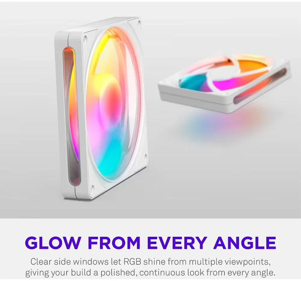 Nzxt F140 RGB ventiliatorius RF-R214S-WF, 140mm, baltas, RGB apgaismojums