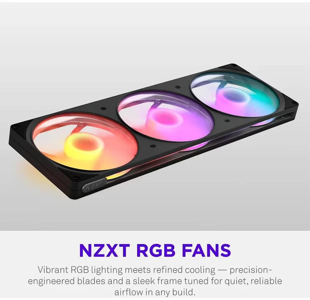 Nzxt F420 RGB kompiuterio ventiliatorius RF-R242U-BF, 420mm, 4-pin PWM, NZXT RGB 4-pin, 2000rpm, 34.0dB(A), RGB apšvietimas