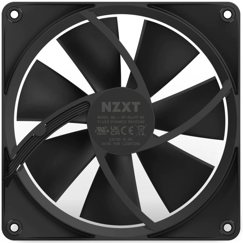 Nzxt F140 RGB 2-pack ventiliatorius + šakotuvas (RF-R14SF-B1)