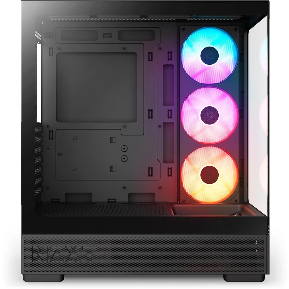 Nzxt S5 RGB CC-S51FB-01, juodas, Midi-Tower, ATX, Mini-ITX, plienas, grūdintas stiklas, 360mm RGB ventiliatorius