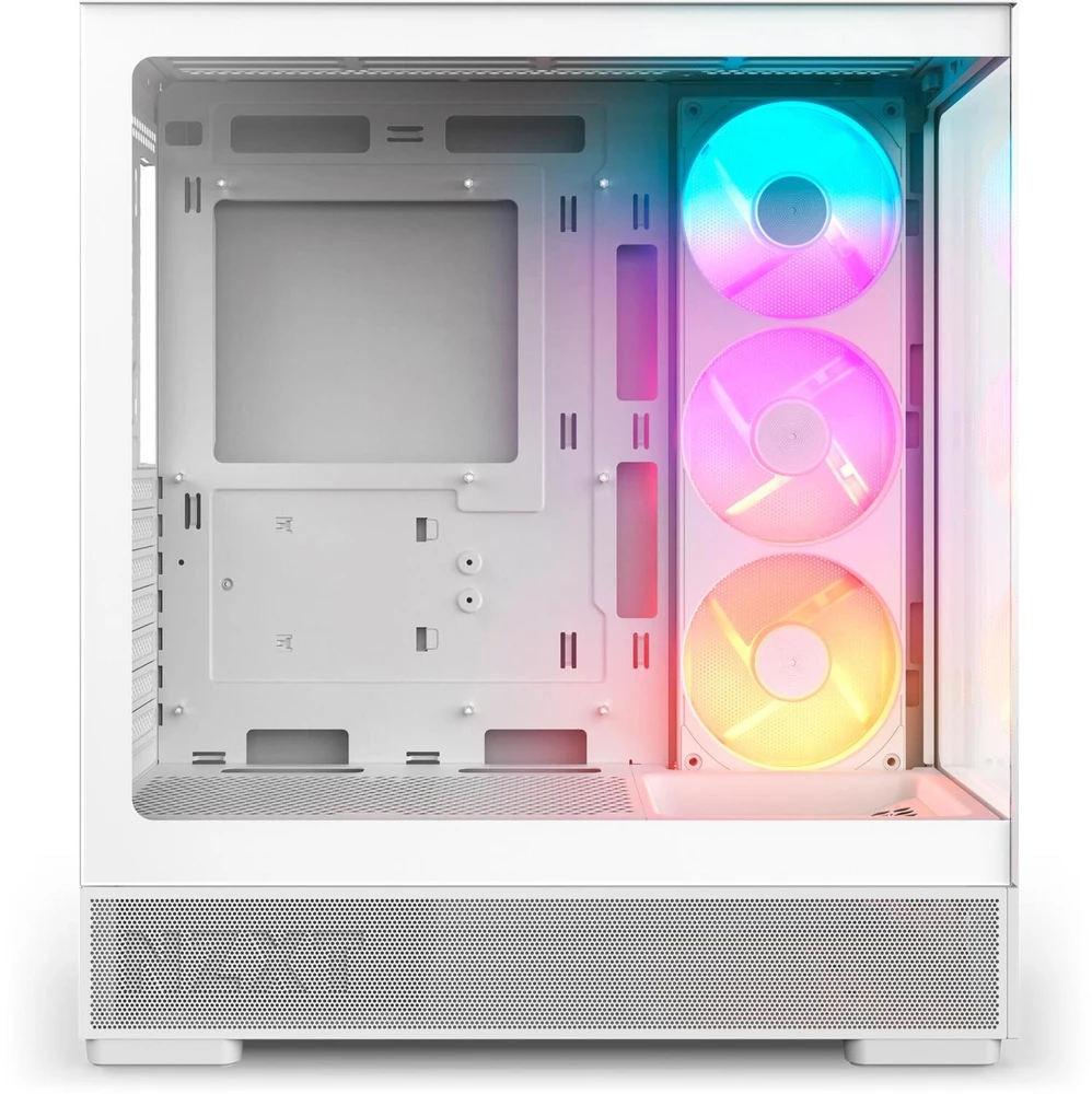 Nzxt S5 RGB CC-S51FW-01, kompiuterio korpusas, baltas, Midi-Tower, ATX, Mini-ITX, plienas, grūdintas stiklas