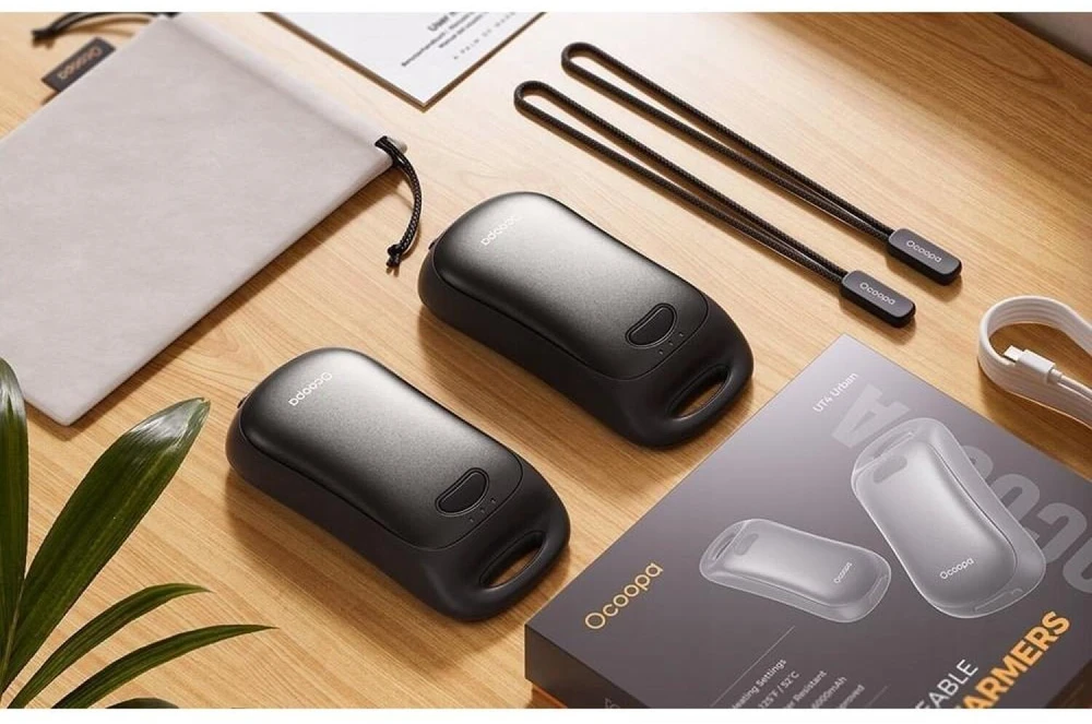 Ocoopa UT4 Urban 2x3000 mAh rankų šildytuvas, USB-C, juodas