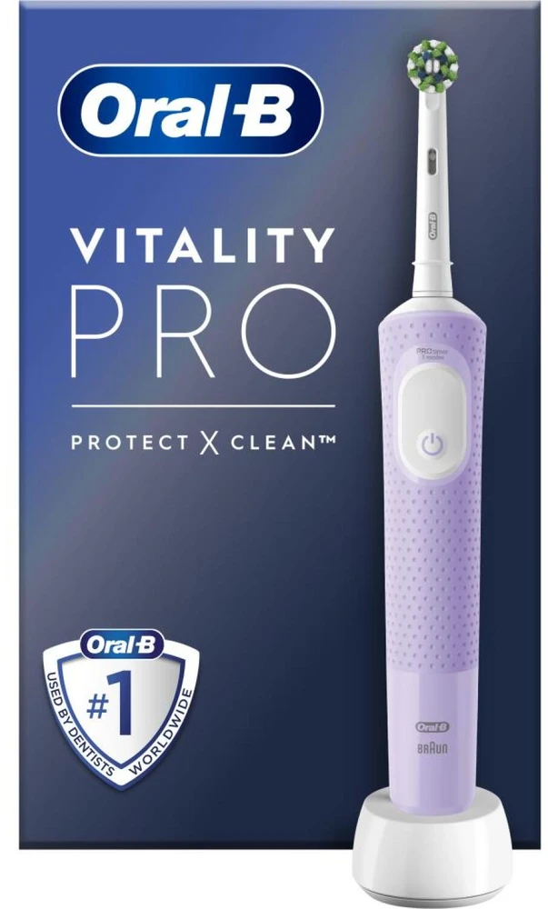 Braun Oral-B | Elektrinis dantų šepetėlis | D103 Vitality Pro | Įkraunamas | Suaugusiesiems | Komplekte šepetėlių galvučių skaičius 1 | Dantų valymo režimų skaičius 3 | Alyvinė migla
