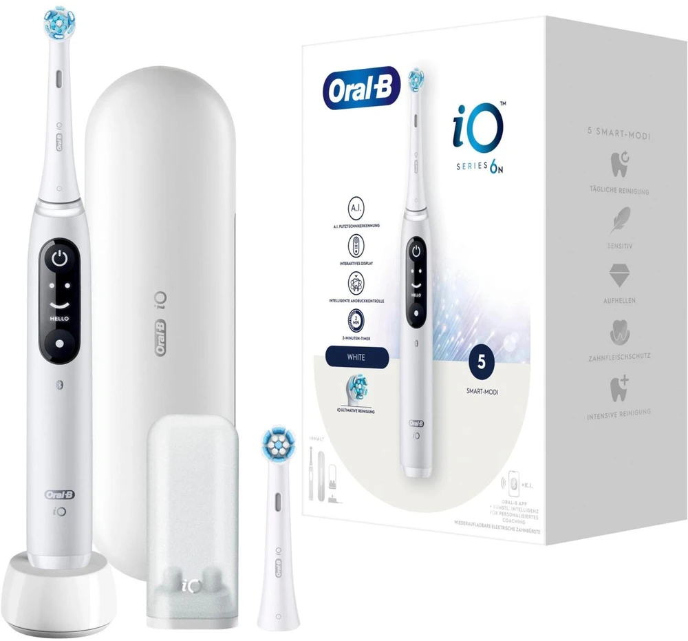 Elektrinis dantų šepetėlis Oral-B iO Series 6, Baltas