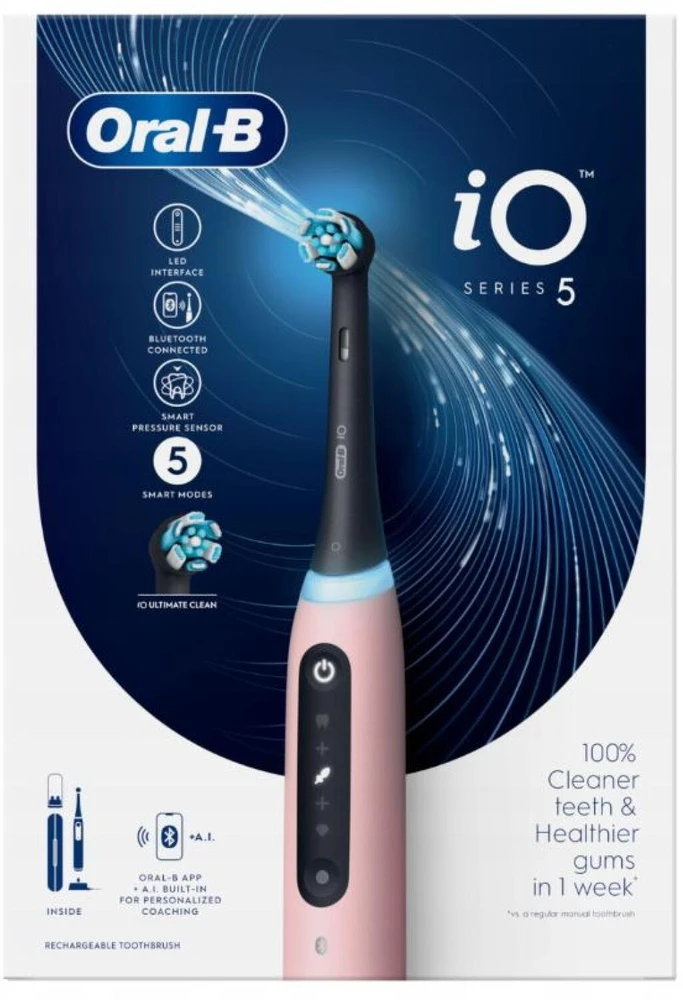 Oral-B iO 5 rožinė + etui