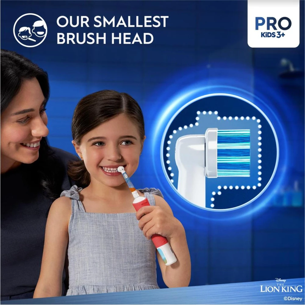 Elektrinis dantų šepetėlis ORAL-B Pro Kids 3+ Lion King + dėklas