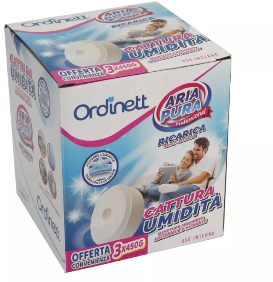 ORDINETT Drėgmę sugeriančios užpildo tabletės 450g x 3 vnt. neutralus kvapas