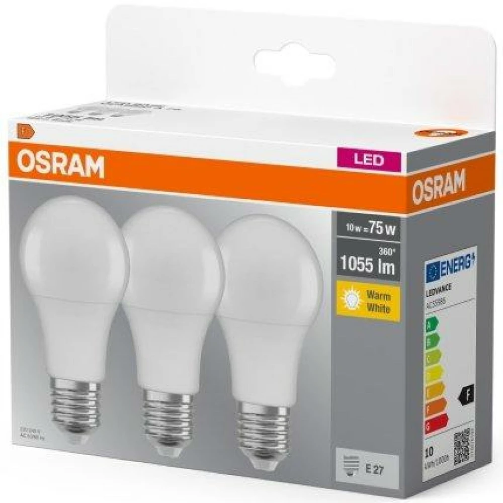 LED lemputė A10W E27 3 vnt. CLA75 Osram