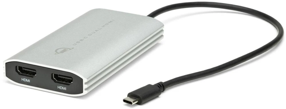 Adapteris AV OWC OWC Adapteris Thunderbolt 3 > Dual HDMI 4K (sidabrinis/juodas, 26cm, with DisplayLink)