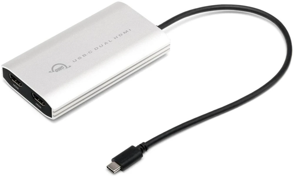 Adapteris AV OWC OWC Adapteris Thunderbolt 3 > Dual HDMI 4K (sidabrinis/juodas, 26cm, with DisplayLink)