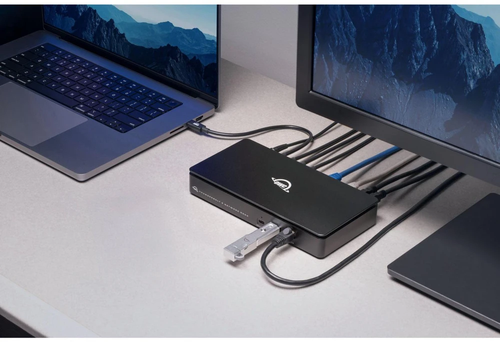Owc Thunderbolt 5 dviejų tinklų dokstacija OWCTB5DK11PD210G, 3x RJ-45, 3x USB-A 3.2 Gen 2 10 Gbit/s, 1x USB-C 3.2 Gen 2 10 Gbit/s