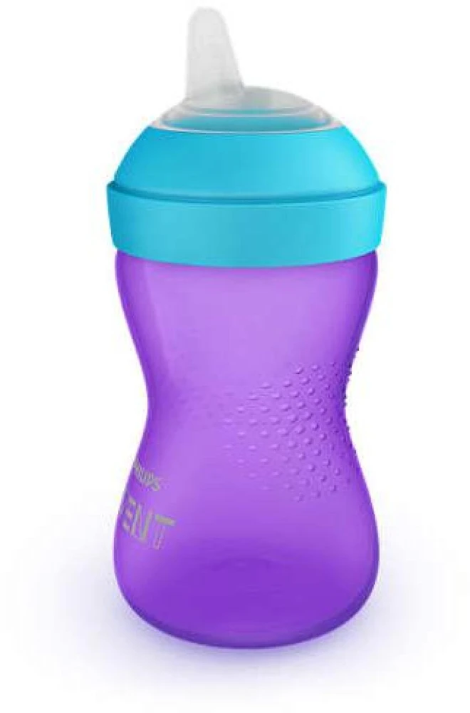 Philips AVENT puodelis minkštu, kramtymui atspariu snapeliu, 300 ml, violetinis
