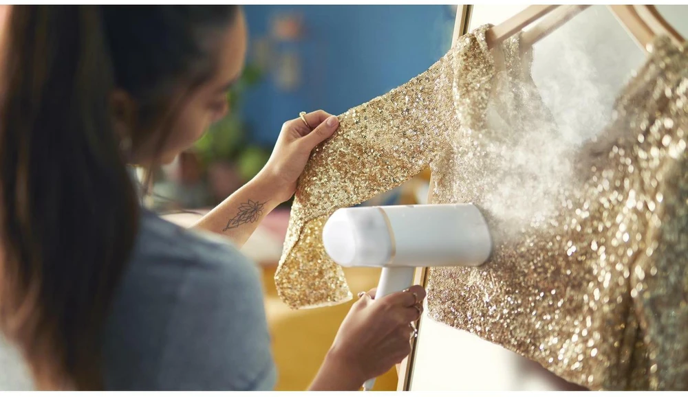 Philips 3000 serijos rankinis garintuvas STH3020/10 Kompaktiškas ir sulankstomas Paruoštas naudoti per ~30 sekundžių 1000W, iki 20g/min. Nereikia lyginimo lentos