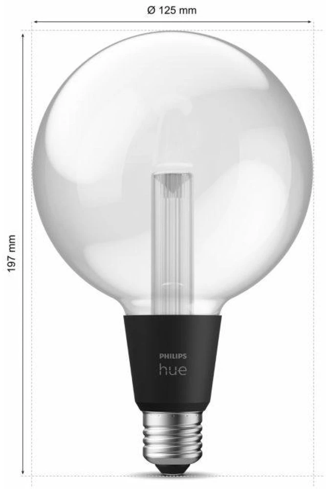 Philips Hue WCA Lightguide G125 | E27 | 6,8 W | Baltas ir spalvota šviesa