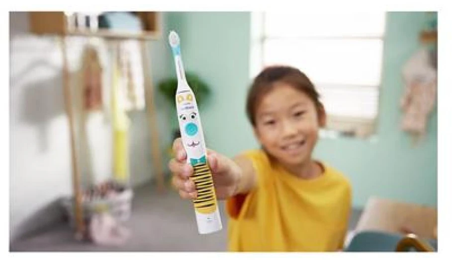 Elektrinis dantų šepetėlis vaikams Philips Sonicare HX3601/01 Pet Edition, su lipdukais, Baltas