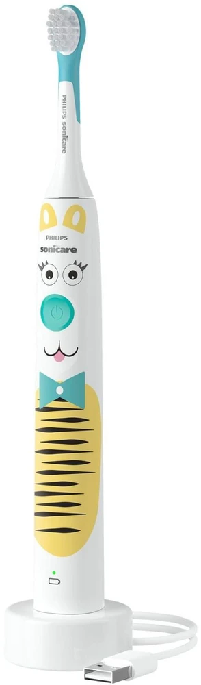 Elektrinis dantų šepetėlis vaikams Philips Sonicare HX3601/01 Pet Edition, su lipdukais, Baltas