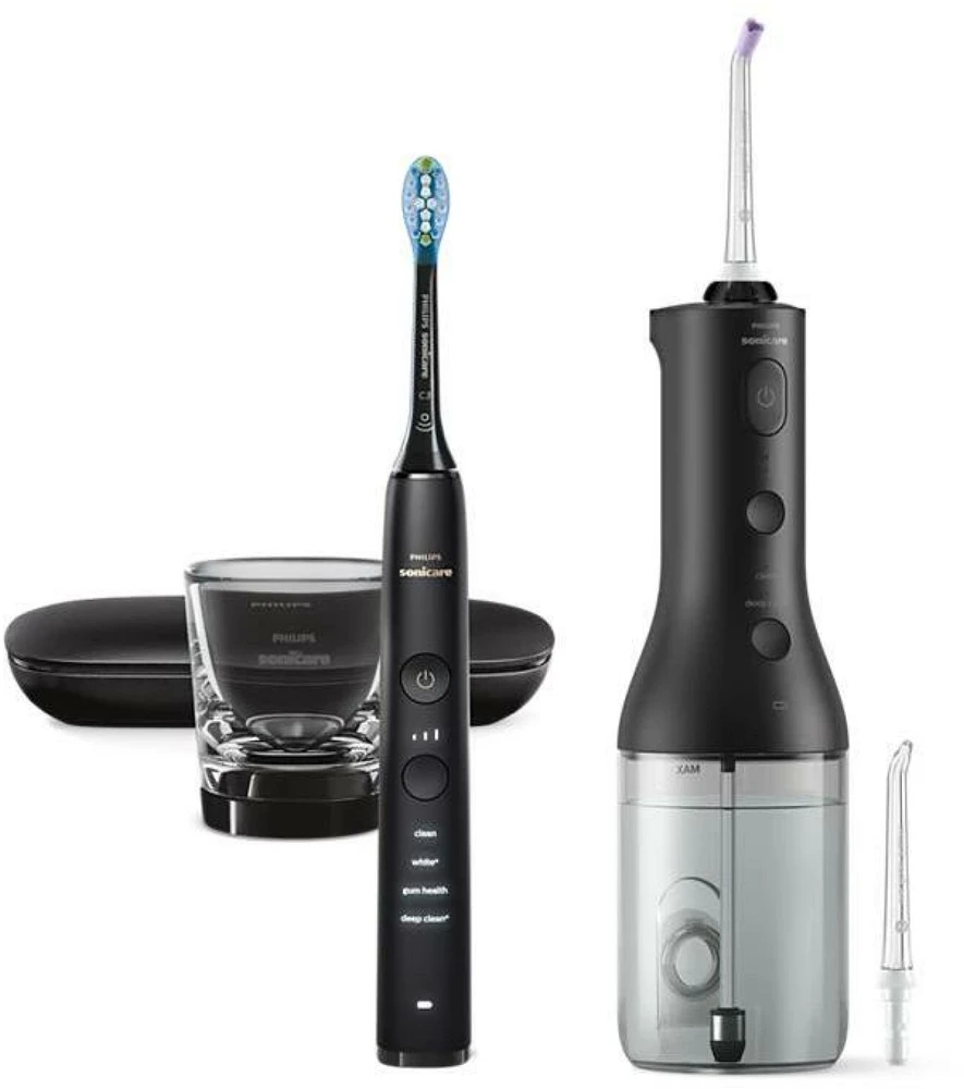 Burnos irigatorius ir dantų šepetėlis Philips Sonicare Cordless Power Flosser „DiamondClean 9000“  HX3886/43