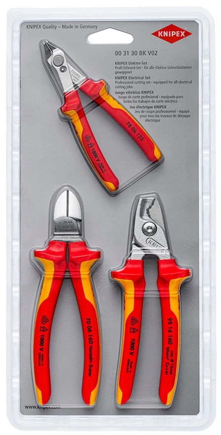 Knipex ELEKTROS INSTALIACIJOS DARBŲ ĮRANKIŲ RINKINYS 3 vnt.