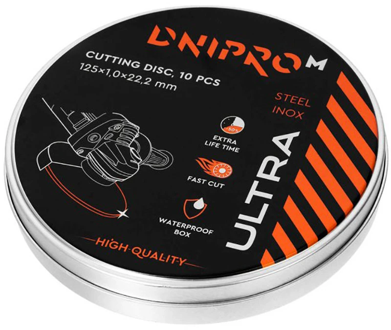 Pjovimo diskas Ø125x1.0x22.23mm Ultra (10vnt.) DNIPRO-M