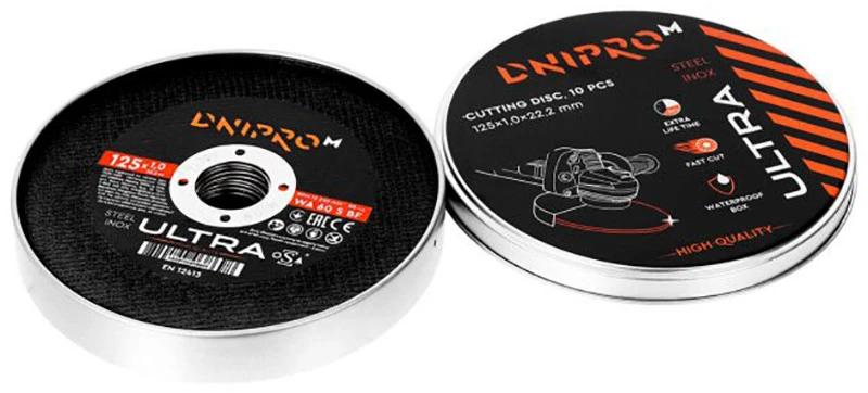 Pjovimo diskas Ø125x1.0x22.23mm Ultra (10vnt.) DNIPRO-M
