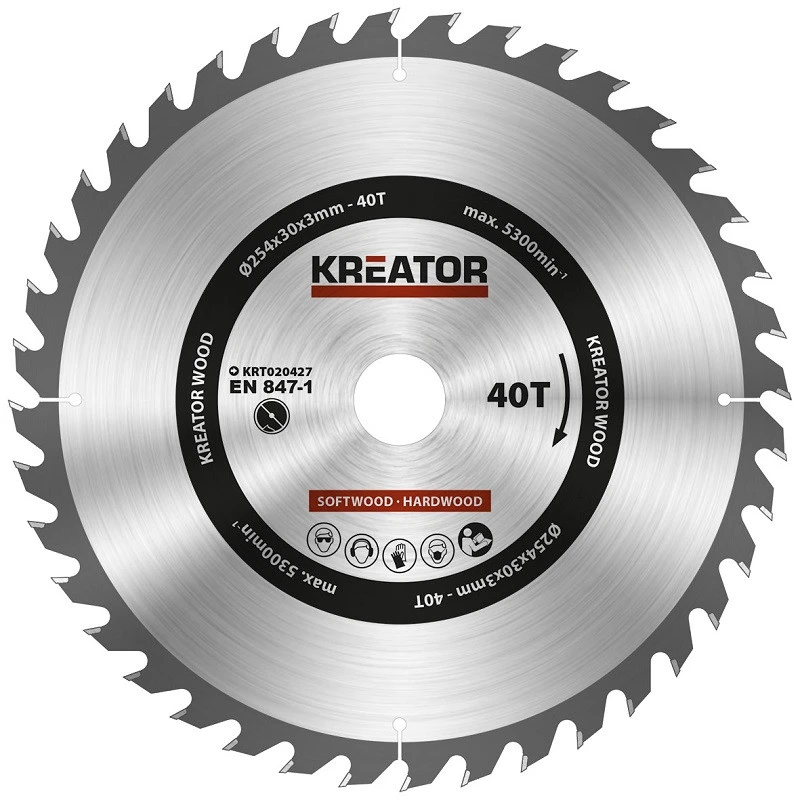 Kreator KRT020427 - Saw blade for wood 254mm 40T