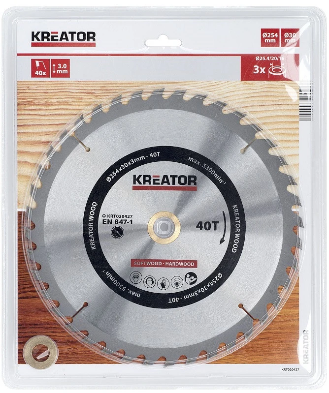 Kreator KRT020427 - Saw blade for wood 254mm 40T
