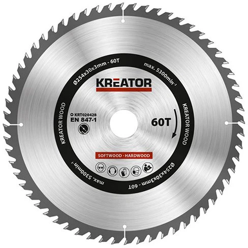 Kreator KRT020428 - Saw blade for wood 254mm, 60T