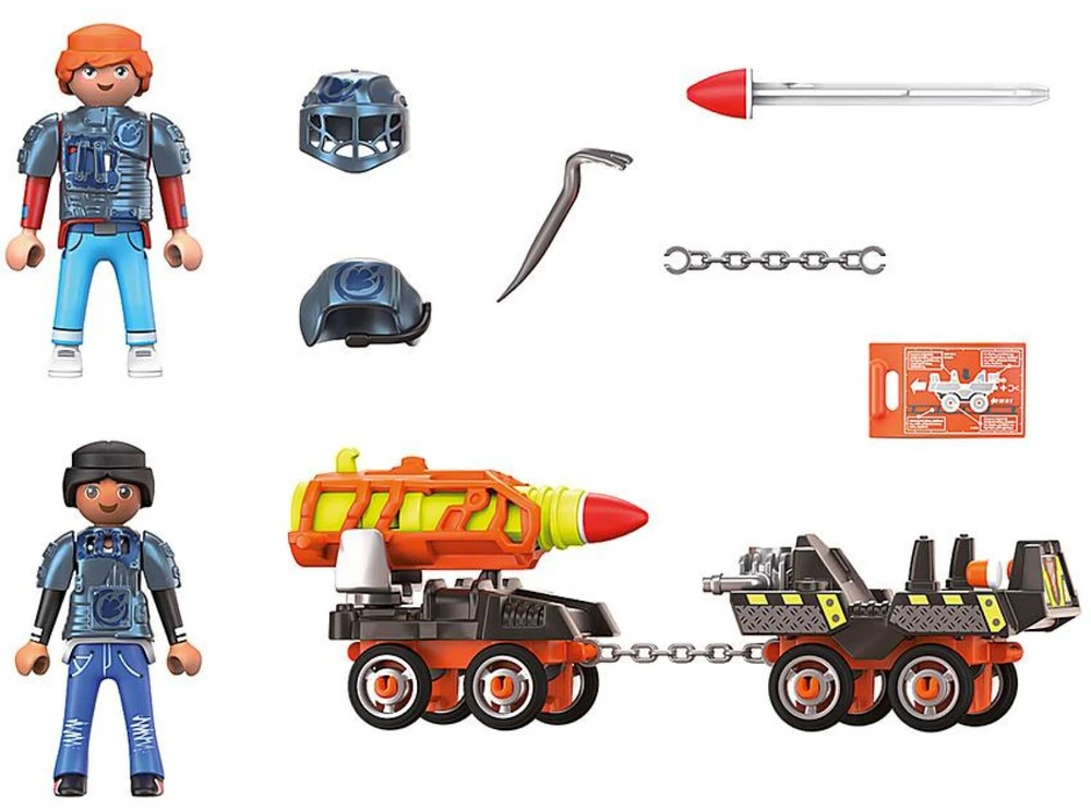 Playmobil Dino Rise 70929 Dino Mine Vežimėlis su rakietą