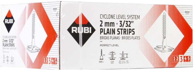 Plytelių lygio indikatorius Rubi CYCLONE LS Flate Base; 2 mm; 2400 vnt.
