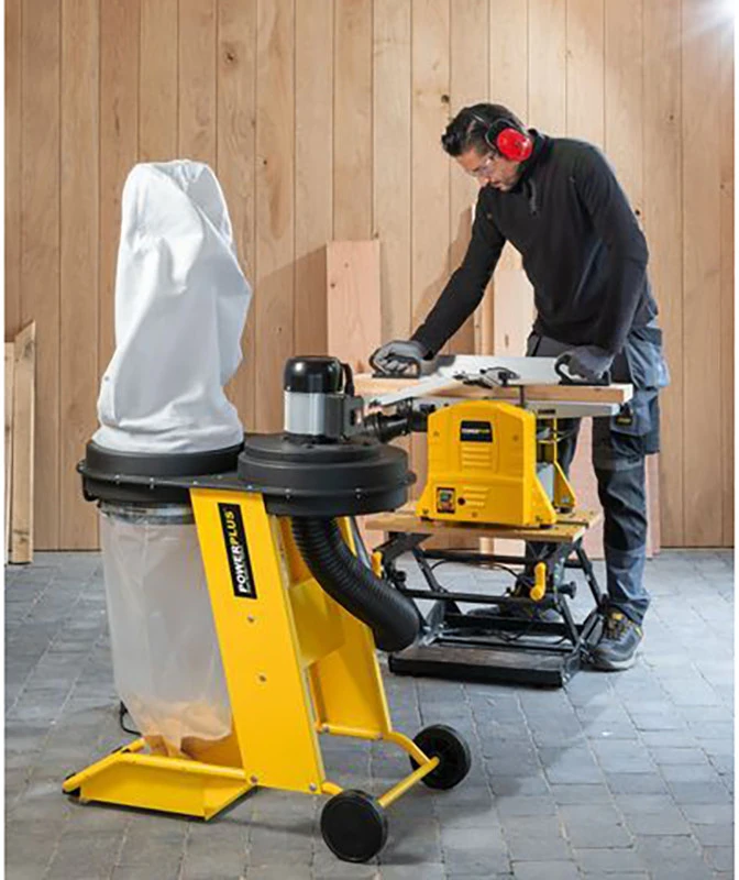 POWERPLUS dulkių ir drožlių surinkėjas POWX2090 550W 65L 100mm žarna 900m³h Juoda Geltona