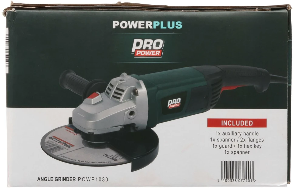 Powerplus Kampinis šlifuoklis POWP1030, 2300W, 230mm, 4m, 6500min-1, 111dB(A), 1 greičio nustatymas