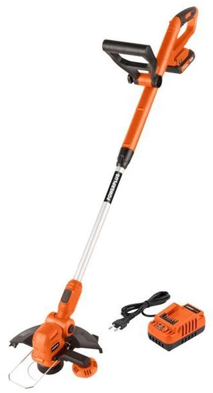 POWERPLUS POWDPG75421 akumuliatorinis žolės trimeris vejos kraštams ir sunkiai pasiekiamoms vietoms pjauti 20V 2Ah 260mm 9000aps/min