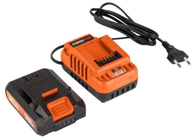 POWERPLUS POWDPG75421 akumuliatorinis žolės trimeris vejos kraštams ir sunkiai pasiekiamoms vietoms pjauti 20V 2Ah 260mm 9000aps/min