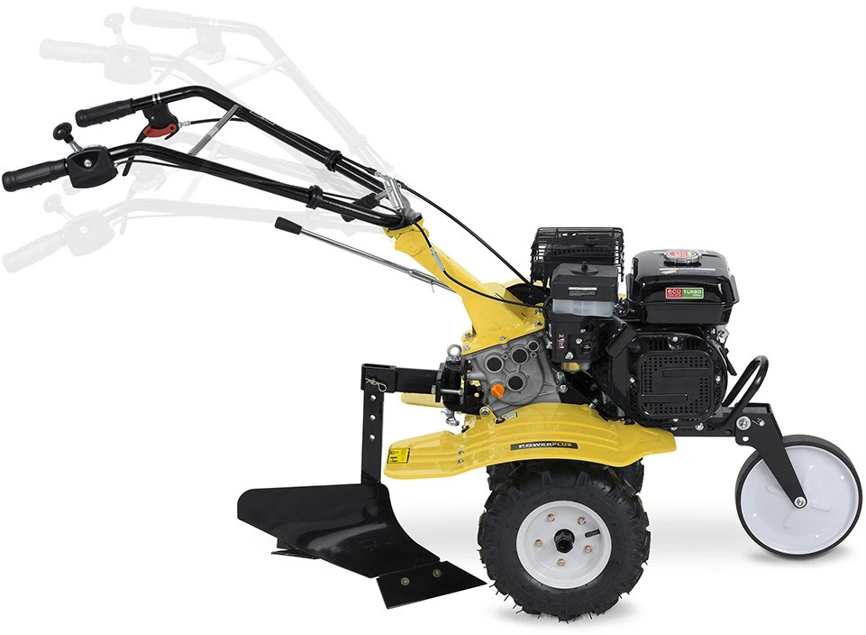 POWERPLUS POWXG7217 benzininis kultivatorius ir žemės freza dirvos apdirbimui ir sodo paruošimui 208cc 4200W 105cm 4-taktis variklis reversas